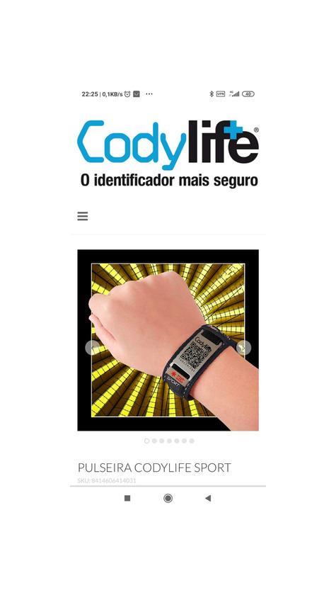 Products Codylife Sport - Pulsera QR color Negro Tamaño M