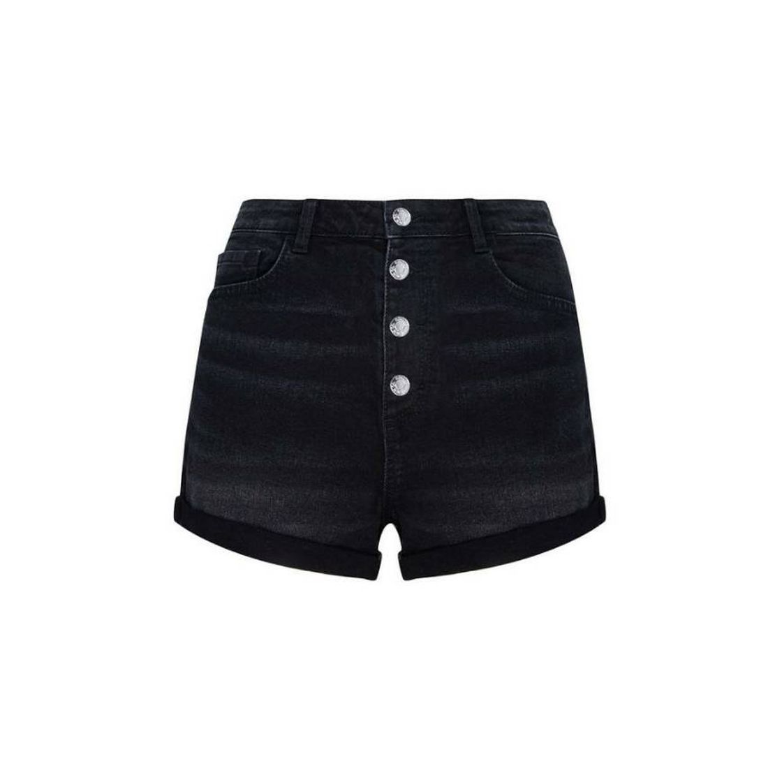 Moda Black Exposed Button Shorts | Shorts | Clothing | Womens | Categories