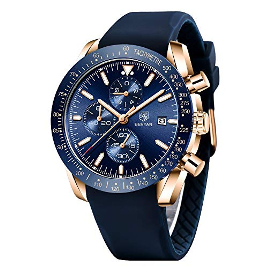 Fashion BENYAR Cuarzo cronógrafo Impermeable Relojes Business Casual Deporte Reloj de Pulsera