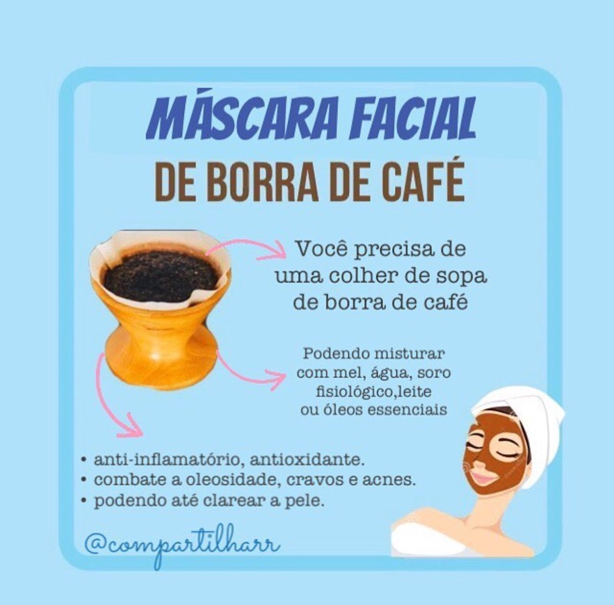 Moda Máscara facial com borra de café 