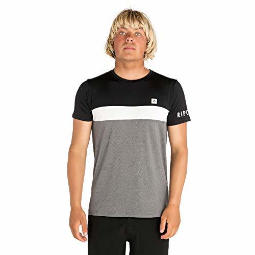 Producto RIP CURL Hombre Underline Panel Manga Corta Rash Vest Top Negro