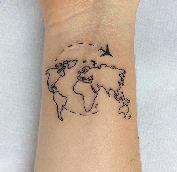 Moda Tatto Mapa Mundi