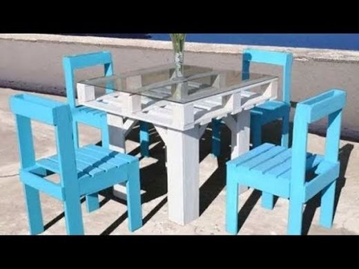 YouTube:mesas e cadeiras feitas com palet