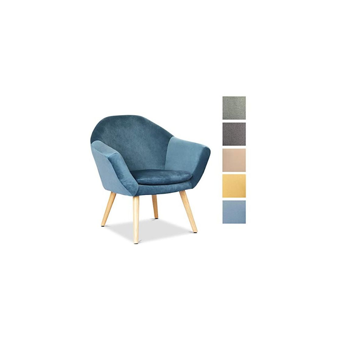Social Mc Haus NAVIAN - Sillón Nórdico Escandinavo de color Azul Perla