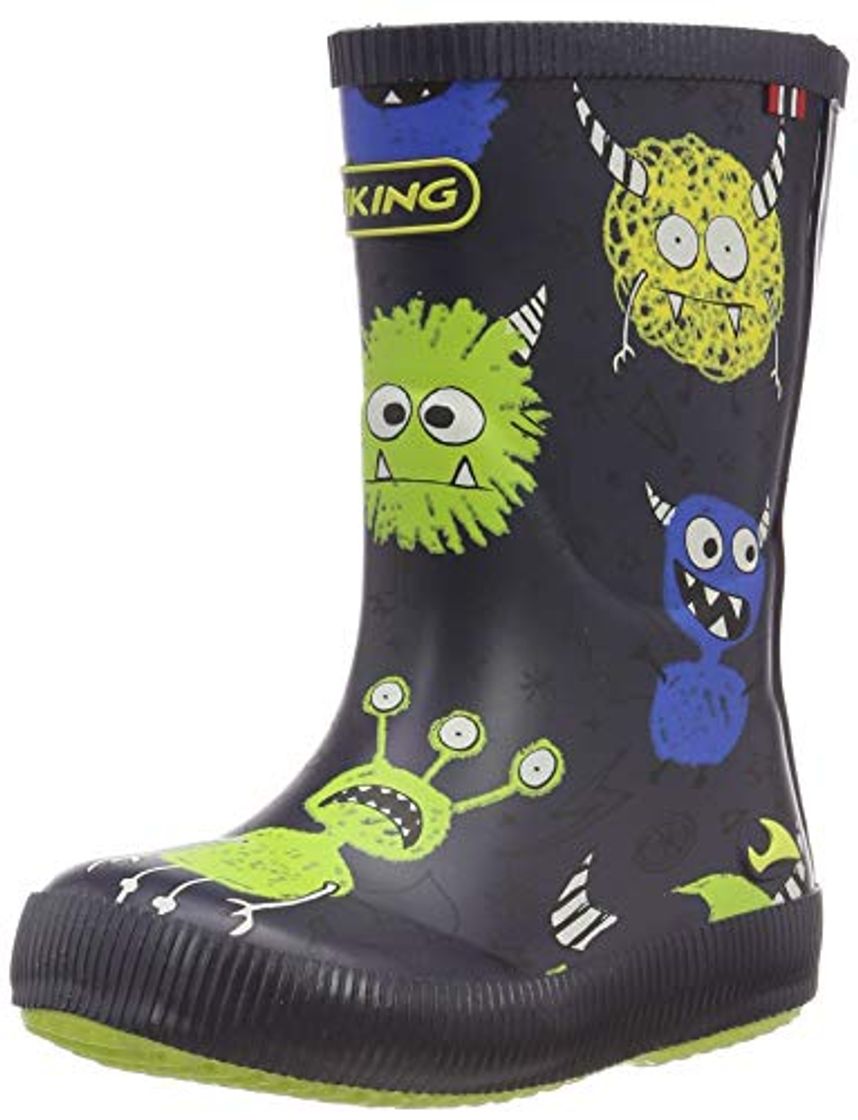 Moda Viking Classic Indie Monsters, Botas de Agua Unisex niños, Azul