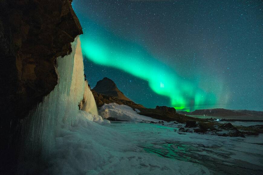 Fashion Aurora Borealis in Iceland