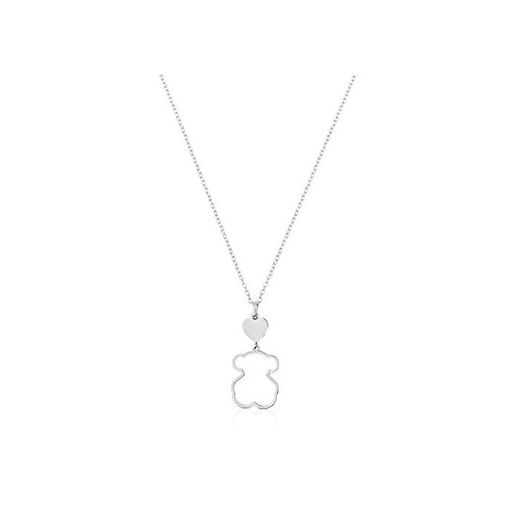 TOUS Collar de mujer en plata de primera ley con colgante, Longitud