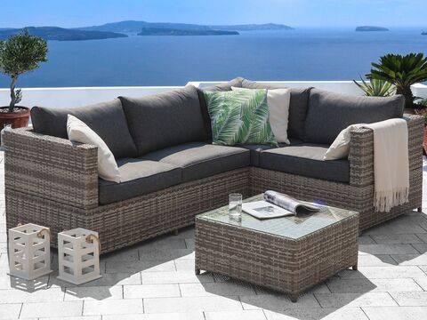 Moda Rattan Garden Lounge Set Grey 