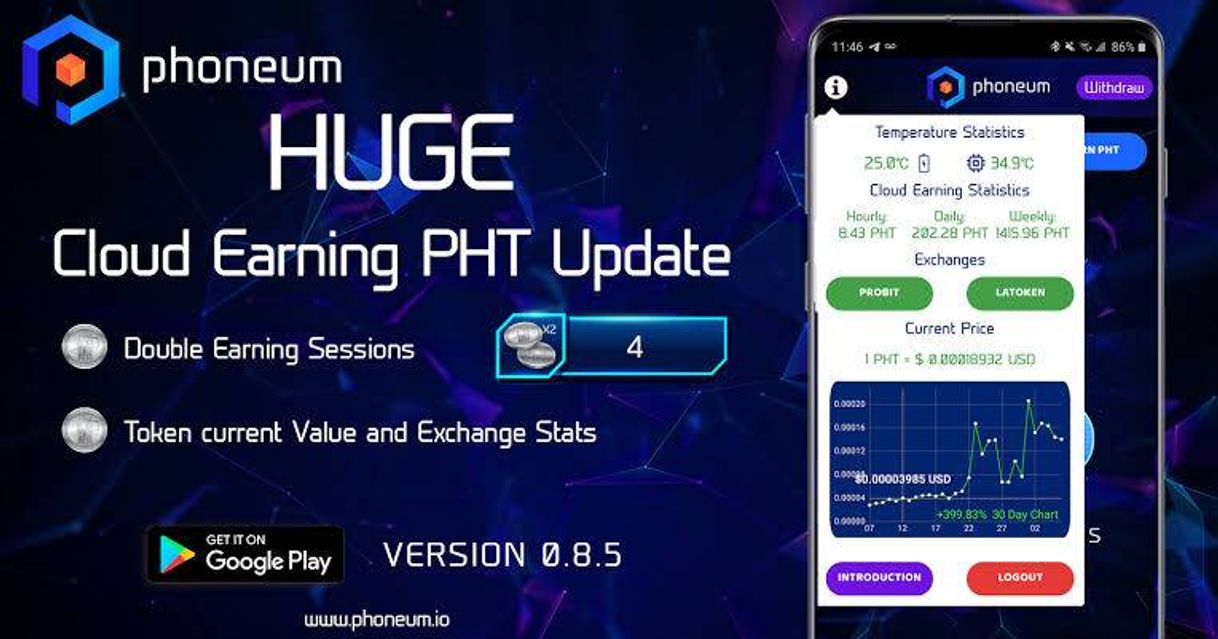 App Phoneum | Mineraçao de PHT na nuvem