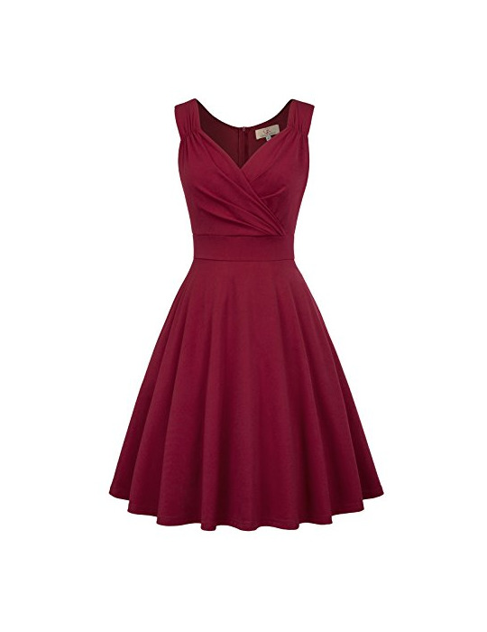 Social GRACE KARIN Mujer Vestido Vintage con Vuelo de Fiesta Retro M CL010698-2