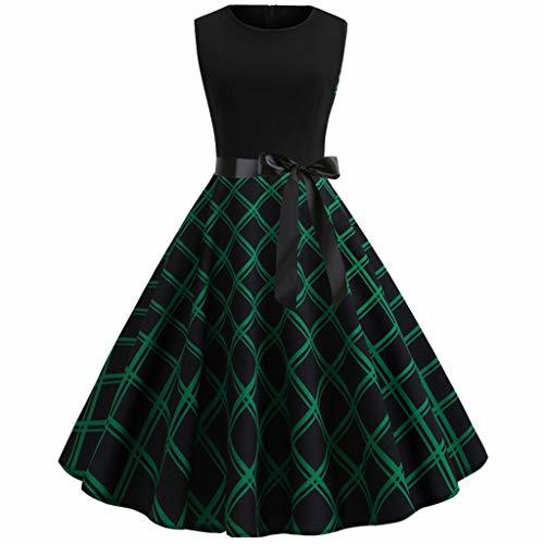 Social Vestidos Playeros Mujer Casual Tallas Grandes Vestido Sin Mangas con Estampado Vintage