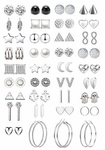 Social GUUTUUG 36 Pares de aretes de joyería Surtidos Surtidos con Tarjeta para