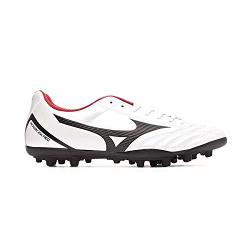 Product Mizuno Monarcida Neo Sel AG, Bota de fútbol, White/Black/Chinese Red, Talla 9