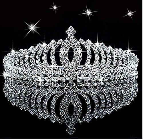 SudaTek Tiara de Princesa con Cristales Brillantes para niños