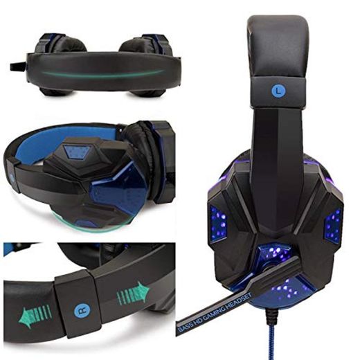 LDGGS Profesional Led Luz Gamer Headset para Computadora PS4 PS5 Fifa 21 Gaming Auriculares Bass Stereo PC Cable Auriculares Con Micrófono Regalos