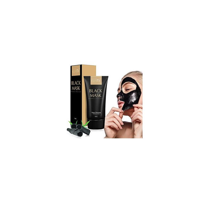 Beauty Elfina Black Mask Máscara Facial de Barro Negro, Removedor de Espinillas Rrasgón