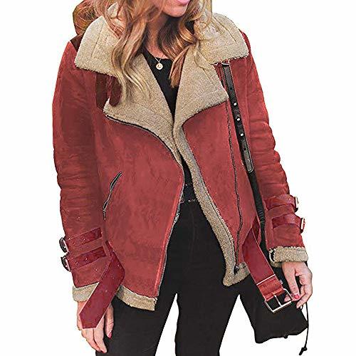 Products Abrigos Mujer Invierno Rebajas Talla Grande K-Youth ✿ Chaqueta Cuero Mujer Moto