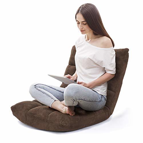 Product COSTWAY Sofá Perezoso Individual Plegable Asiento Cojín de Suelo con Respaldo Silla