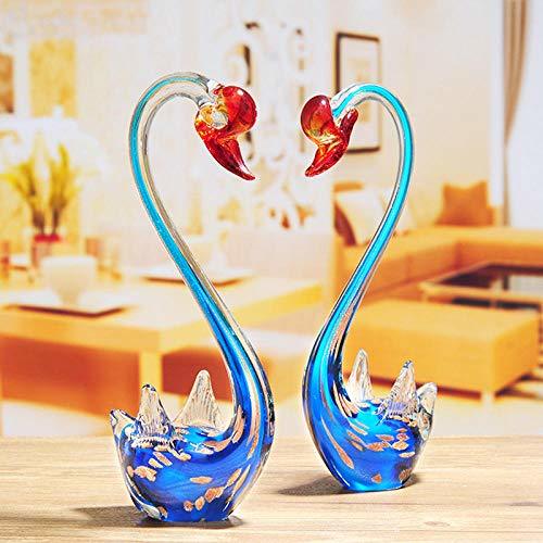 Productos FamilyKelpe Escultura Figuras Estatuas Decoracion Cristal Amor Cisne Decoración Cristal Animal Vidrio