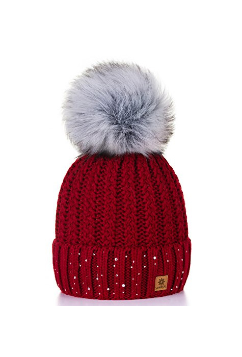 Producto Para Mujer Invierno Más Cálido Sombrero Gorra with Large Pom Pom de