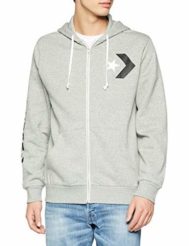 Converse Star Chevron Graphic Full-Zip Hoodie, Capucha para Hombre, Gris