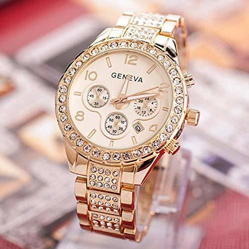 Products Reloj De Mujer Simple Reloj De Oro Rosa para Mujer Rhinestone Reloj