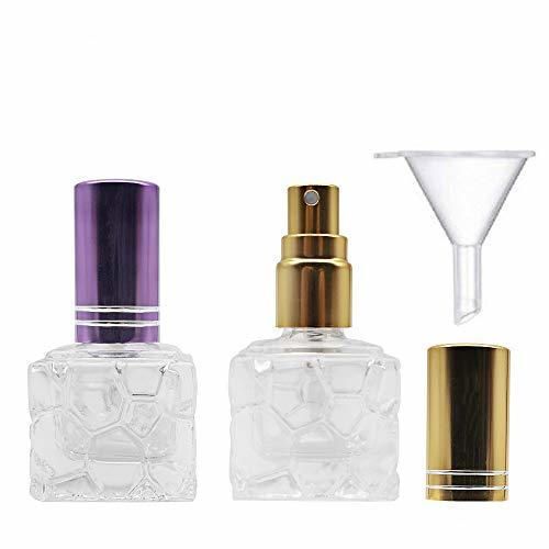 JUN-H 2 Piezas Mini Atomizador de Perfume Vacío Cúbico Botella 8 ml