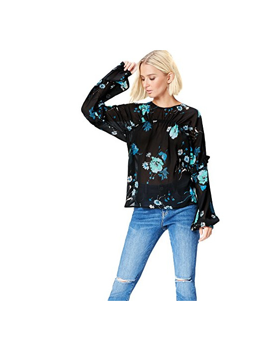 Producto Marca Amazon - find. Blusa Estampada para Mujer, Multicolor