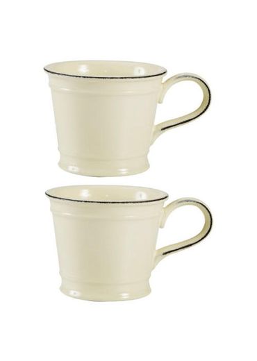 T&G Woodware Pride of Place Old Cream Set of 2 Mugs Cups
