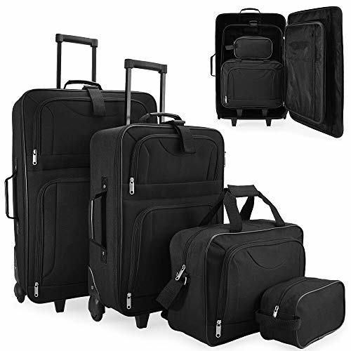 T-LoVendo TLV-HK-908 Juego de maletas de viaje 4 pcs con bolso y