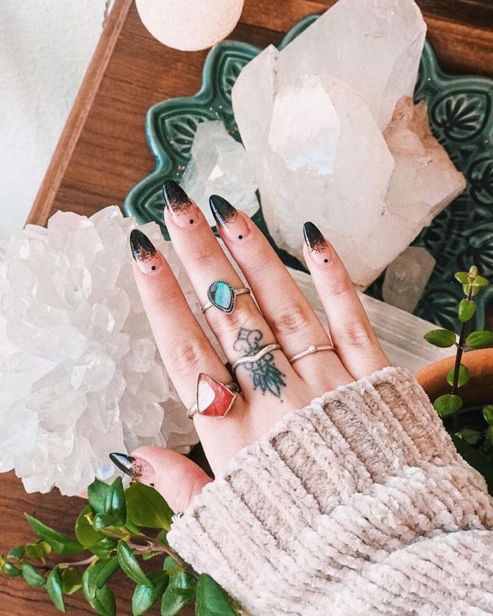 Moda Decoração de unhas pretas