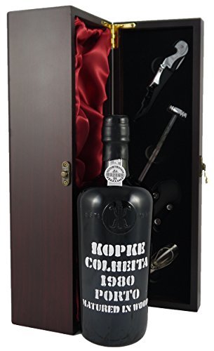 Producto Kopke Vintage Port 1980 en una caja de regalo forrada de seda