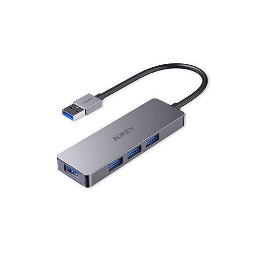 AUKEY Hub USB 3.0 de 4 Puertos de Datos Ultrafino de Aluminio
