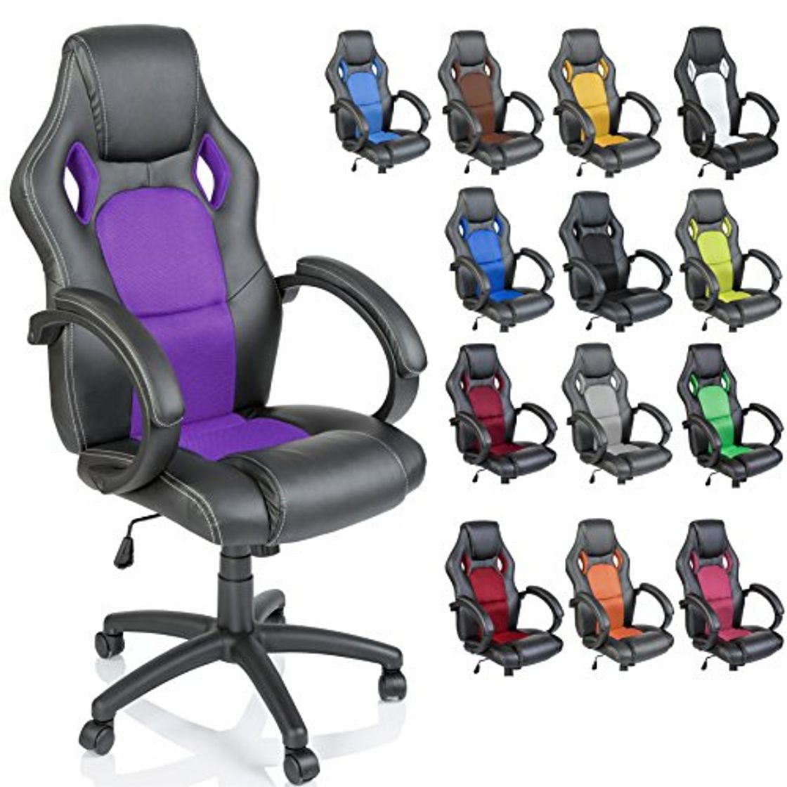 Social TRESKO Silla giratoria de oficina Sillón de escritorio Racing disponible en 14