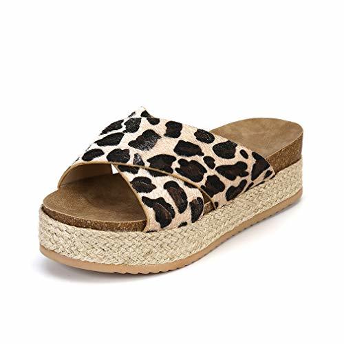 Product Mujer Sandalias Plataforma Chanclas Verano Ante Sandalias de Vestir Tacon 6CM Planas