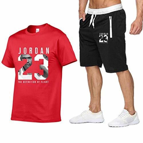 Chicago Bulls Jordan Moda Hombre Manga Corta Camiseta, Hombres Pantalones deportivos,Baloncesto Deportivos