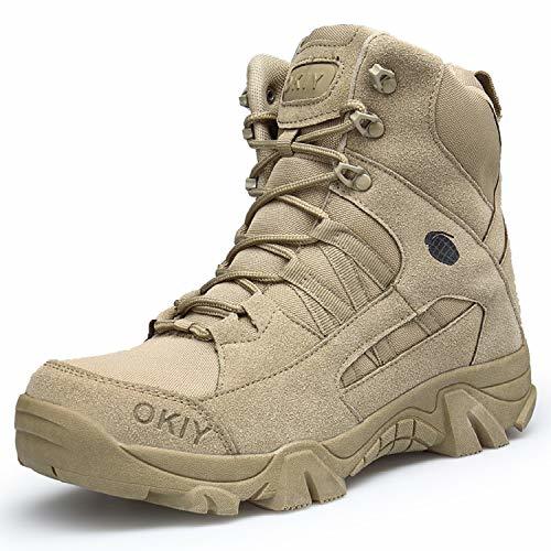 Product AONEGOLD Hombres Botas de Senderismo Zapatos de Trekking Botas Tácticas Transpirables Militar