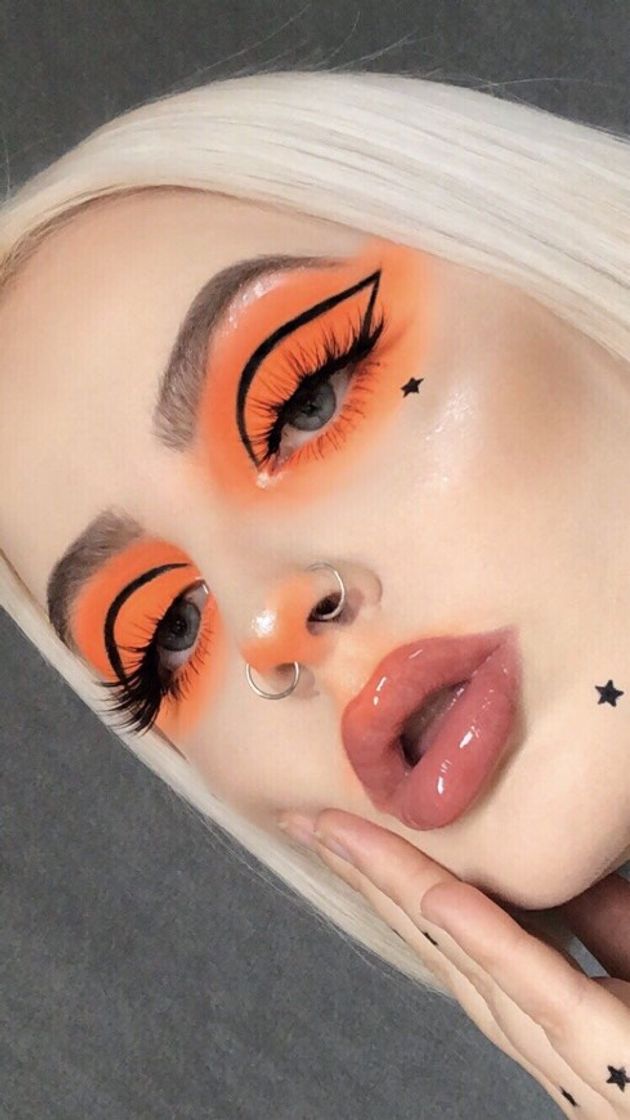 Moda makeup e-girl laranja 🧡