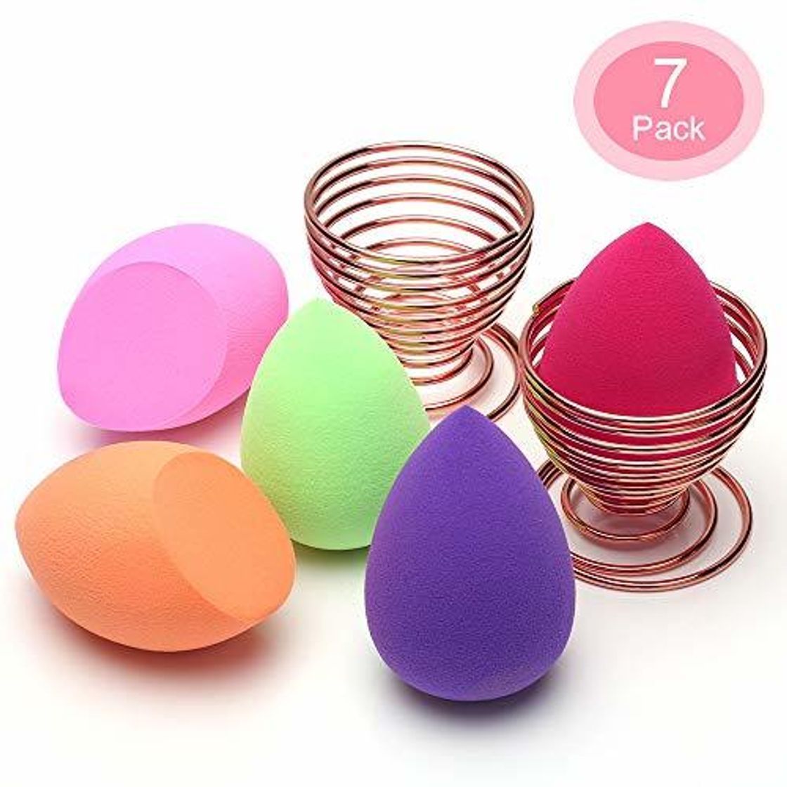 Belleza Esponja Maquillaje, O'Vinna [7-Pack] Esponjas para Maquillaje Facial de Belleza (5 Piezas