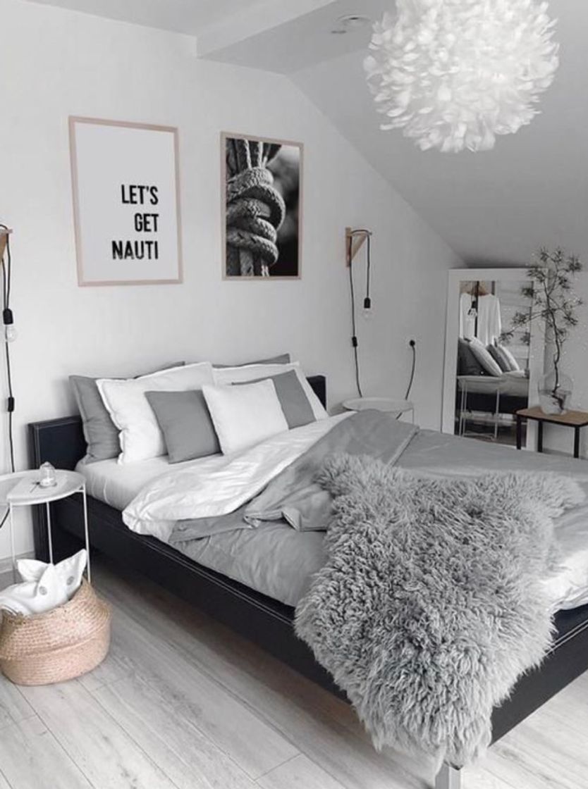 Social Quarto cinza e branco