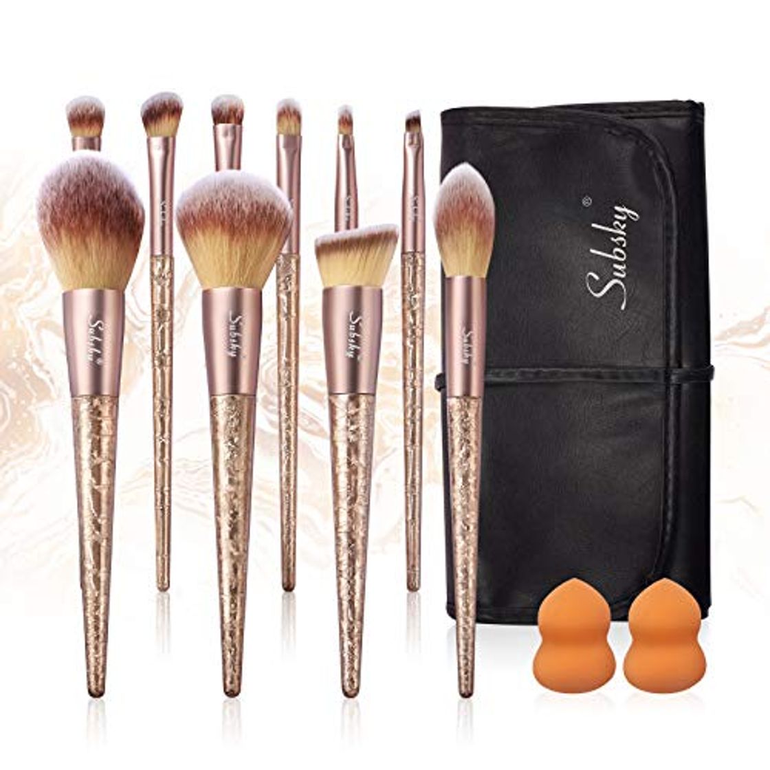 Belleza Subsky brochas de maquillaje con esponjas de maquillaje professional pincel de maquillaje sintético avanzado pincel de base pincel de rubor pincel de sombra de ojos pincel de maquillaje