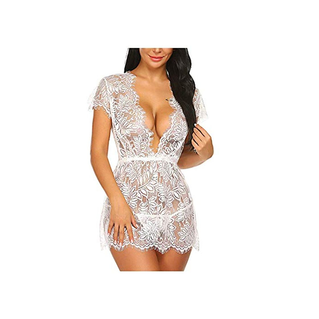 Social FONXOS Babydoll Ropa Interior Porno Lencería Sexy Mujeres Encaje Babydoll Ropa De Dormir Transparente Ropa Sexual Ropa Interior Mujer Tentación Erótica Ropa De Dormir Intimat