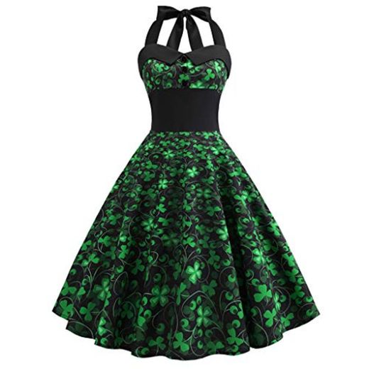 AOGOTO vestido de fiesta sin mangas para fiesta de noche con encaje Verde O_verde Medium