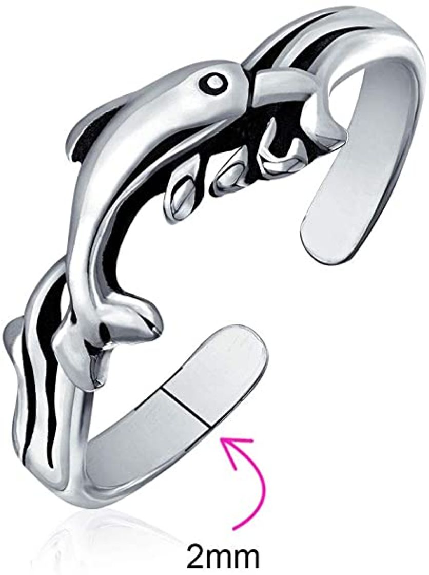 Social Chereda Cristal delfín Ballena Cola de Pescado Animal Dedos Abiertos Anillo Mujeres