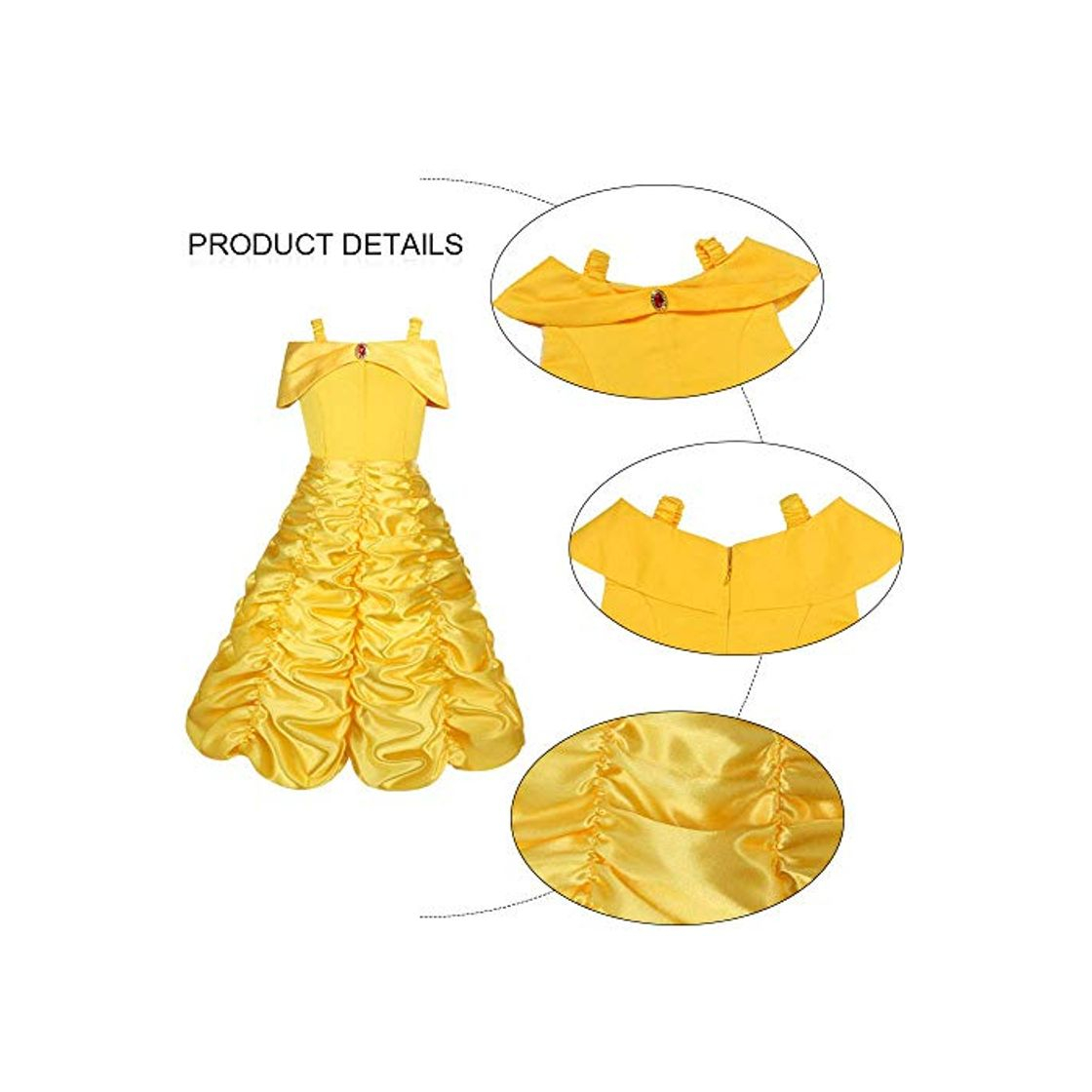 Social Vicloon Disfraz de Princesa Belle Vestido y Accesorios para Niñas