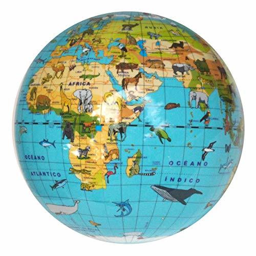 Social Caly- Globo Terráqueo Animales 30 CM, Multicolor