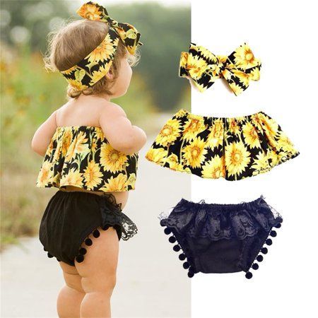 Place Ropa de Verano para bebés Ropa para niños Fuera del Hombro Tops