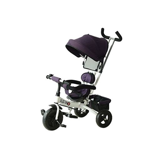 HOMCOM Triciclo para Niños con Capota Desmontable y Plegable para Mayores de