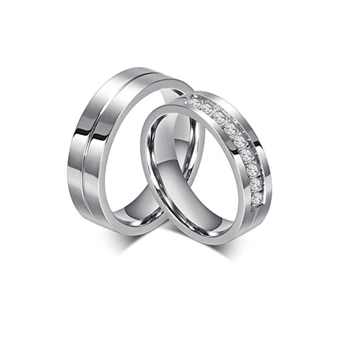 Product Bishilin Acero Inoxidable 6Mm Anillo de Boda Anillos de Compromiso Hombres y