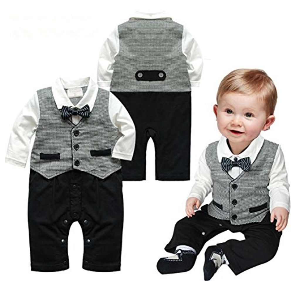 Producto Bebé Pelele de moda caballero manga larga Niños Ropa babysuits chaleco de